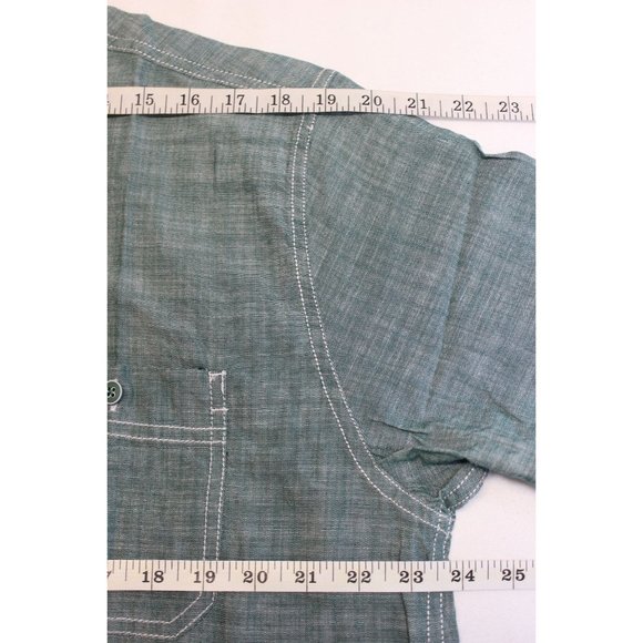 Weatherproof Vintage green short sleeve button front men's shirt L - Picture 9 of 15